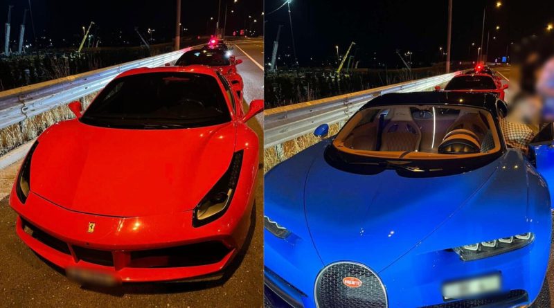 Ferrari, Bugatti dhe tjetri Maserati, policia gjobit shoferët me nga 400 euro, po bënin gara të shpejtësisë