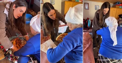 Prekëse: Zonja e moshuar ia falë bukën që kishte përgatitur për vete Emina Çunmulajt, pas vizitës që modelja i bëri në shtëpi