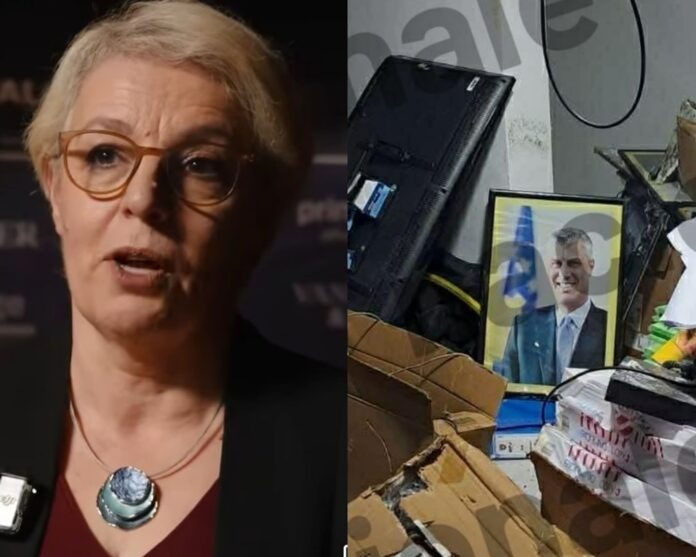 Donika Gërvalla s’ka turp! Fotografinë e Hashim Thaçit në MPJD e gjuan në mbeturina – thyen rregullat e protokollit